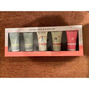 Crabtree & Evelyn Body Lotion and Body Wash 5 pc Set (1.6oz/50ml x 5) NIB